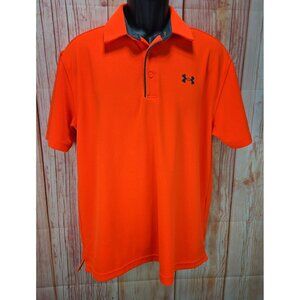 Under Armour Mens Orange Loose Fit Polo Size Large